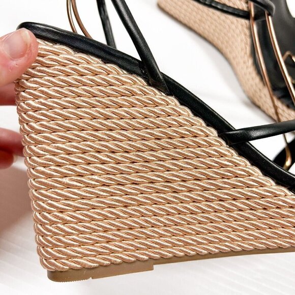 Marc Fisher Womens Size 10M Zeki Strappy Ankle Strap Wedge Heels Shoes BHFO 5777 - Picture 8 of 13